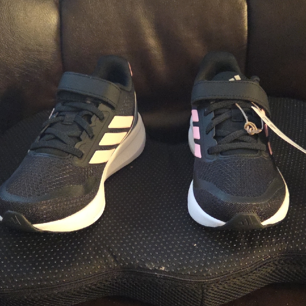 New! Adidas Kids' Dark Blue and Striped  Pink Sneakers.